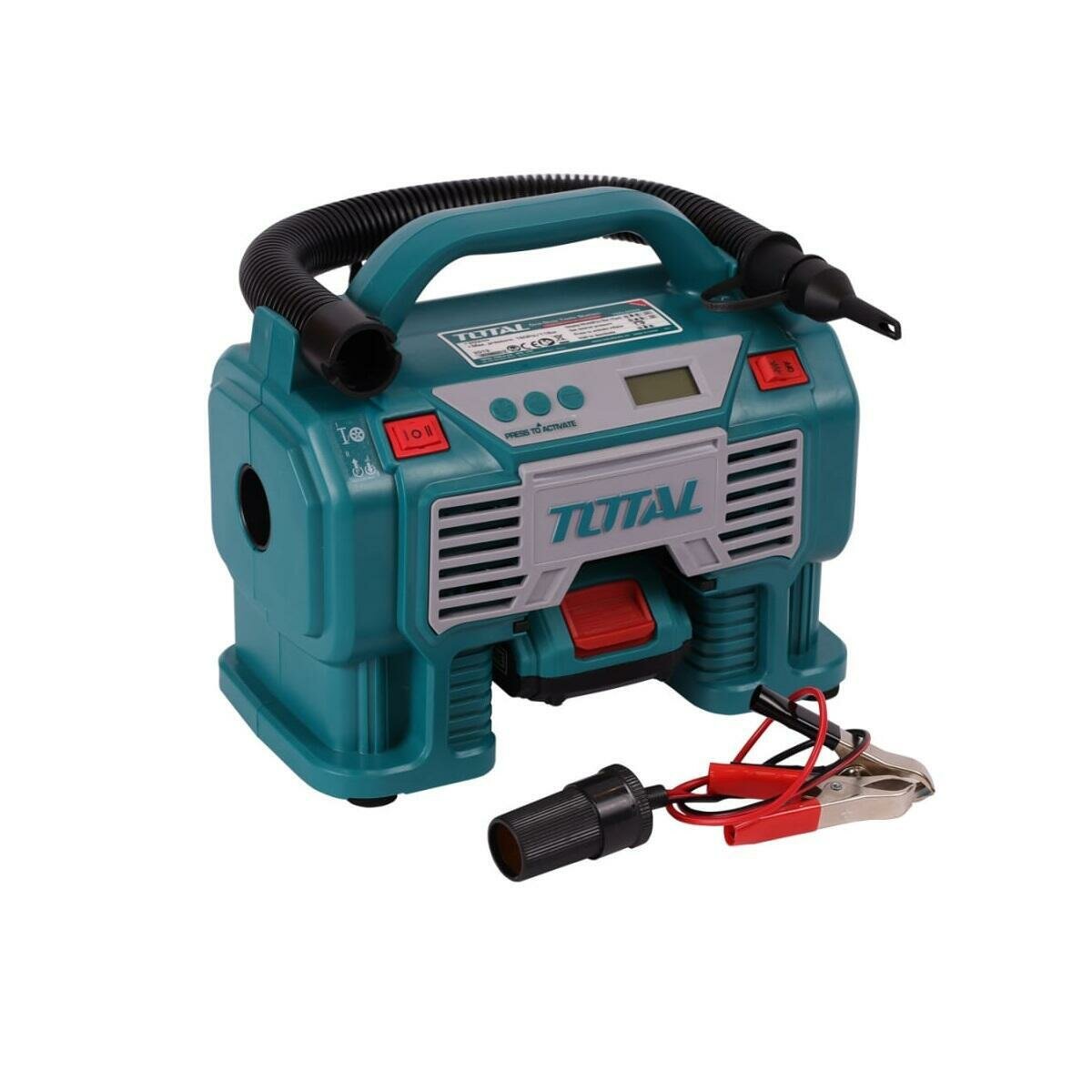 Компрессор автомобильный TOTAL TACLI2002, от прикуривателя, цифровой манометр, 3 метра — фото 1