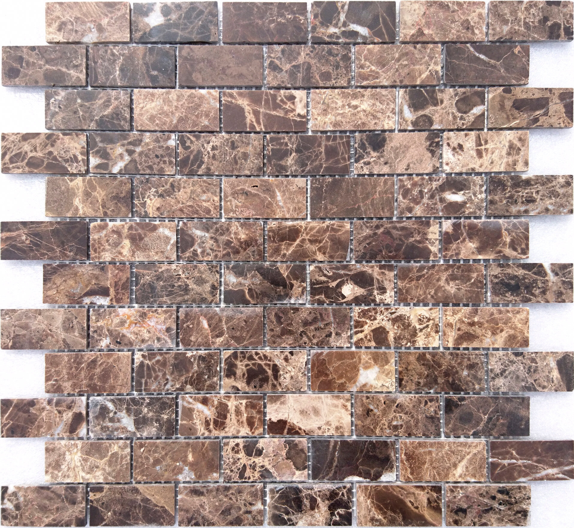 Мозаика LeeDo Caramelle: Pietrine - Emperador Dark полированная 29,8x29,8x0,4 см (чип 23x48x4 мм)