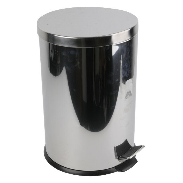 Контейнер для мусора TODELIA 20л круглый с педалью нержавеющая сталь пластик хром