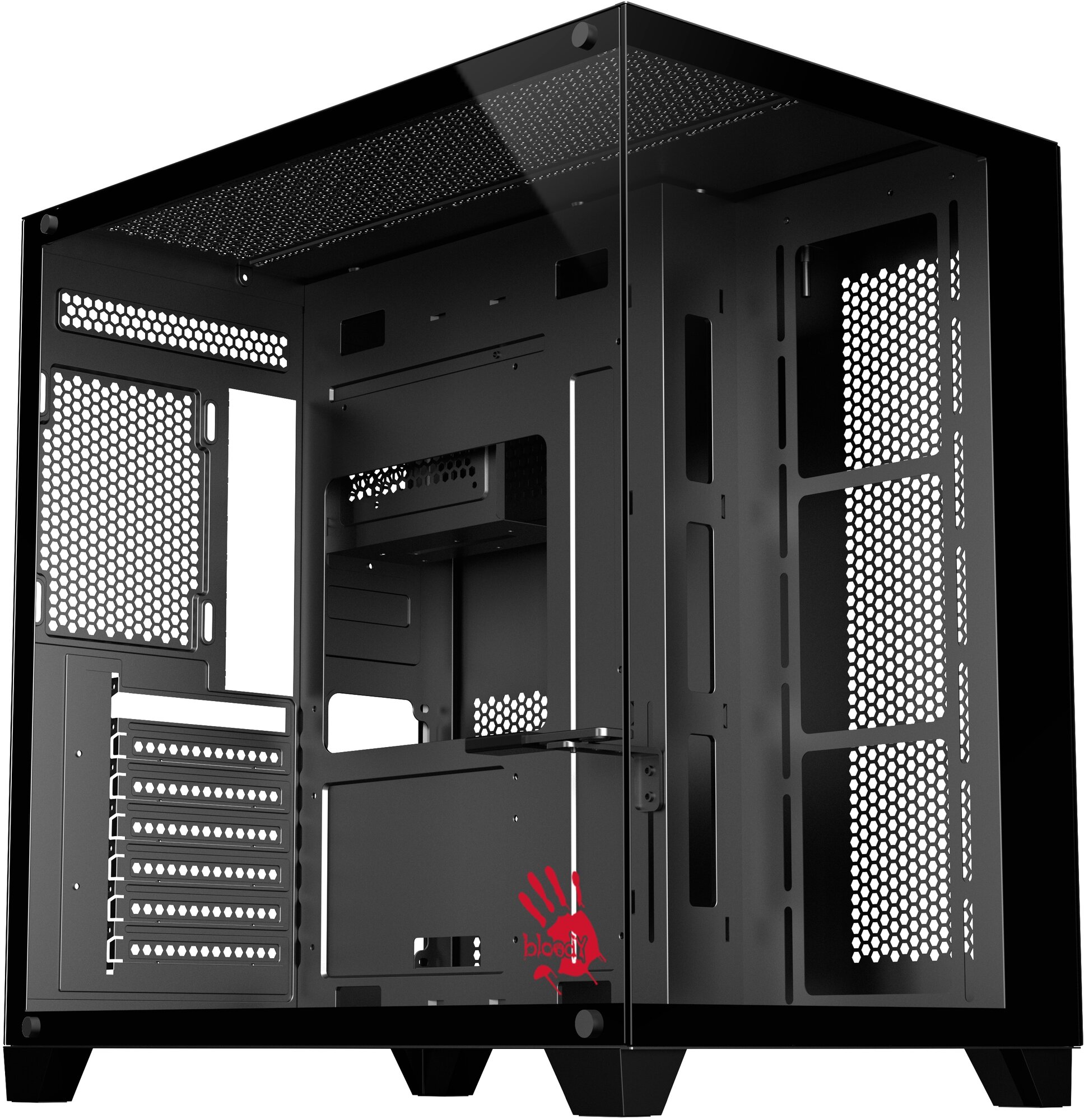 Корпус ATX BLOODY BD-CC111, Midi-Tower, без БП, черный [bd-cc111-bk] — фото 1