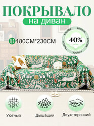 Современное покрывало для дивана с Кролик из джунглей / Универсальный плед для пикника и пляжа/ Плед хлопковый из полиэстера/ INS Трендовый стиль/ 180x230 см