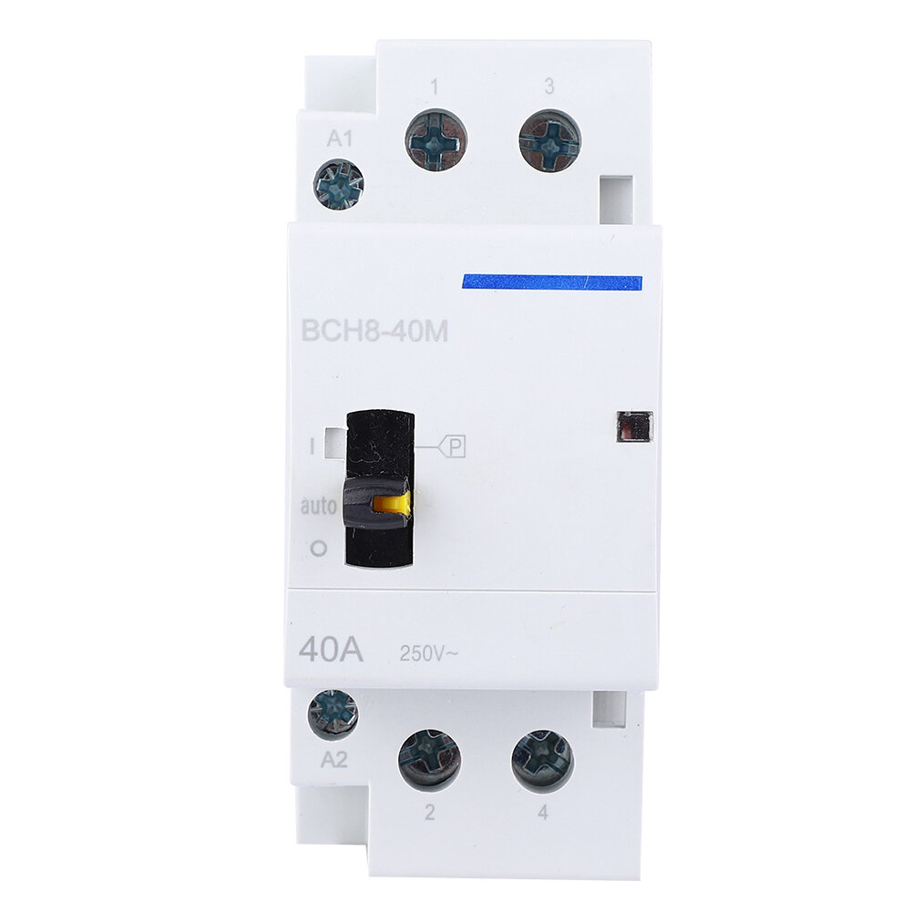 BCH8-40M 2P 40A 230V Домохозяйство AC Contactor Din Rail Mount с ручным переключателем управления (2NO)
