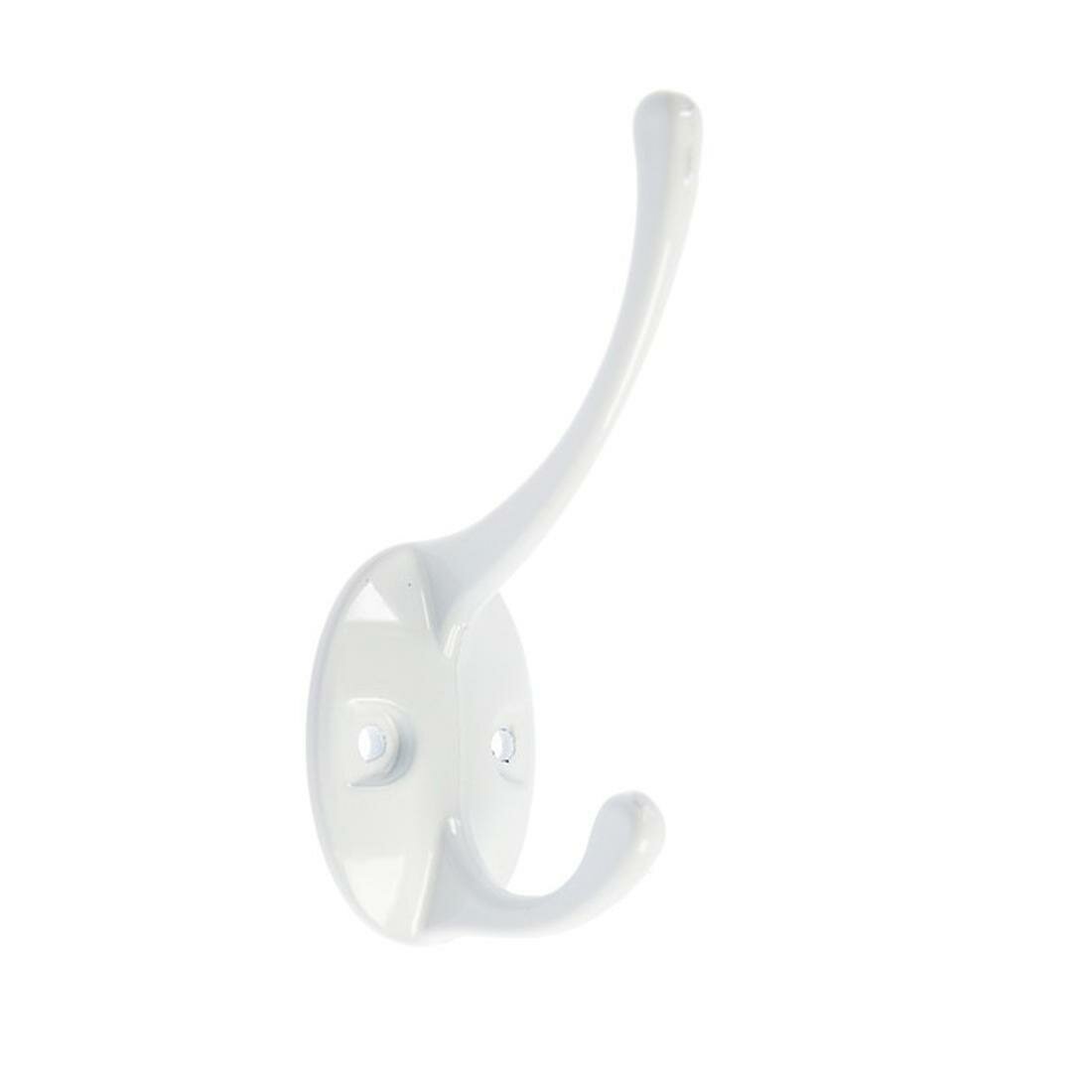 Крючок мебельный тундра TKD002 LIGHT, двухрожковый, белый, 1 шт.
