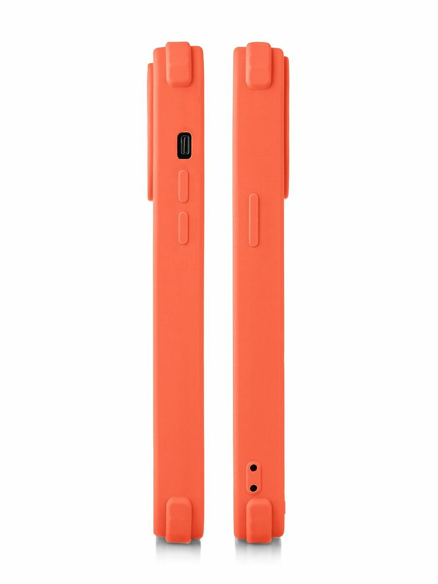 Чехол на iPhone 15 с принтом для jibbitz crocs оранжевый — фото 1