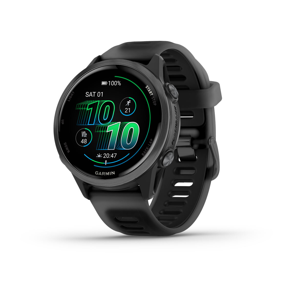 Умные Часы Garmin Forerunner 570 47mm AMOLED серый с черным ремешком