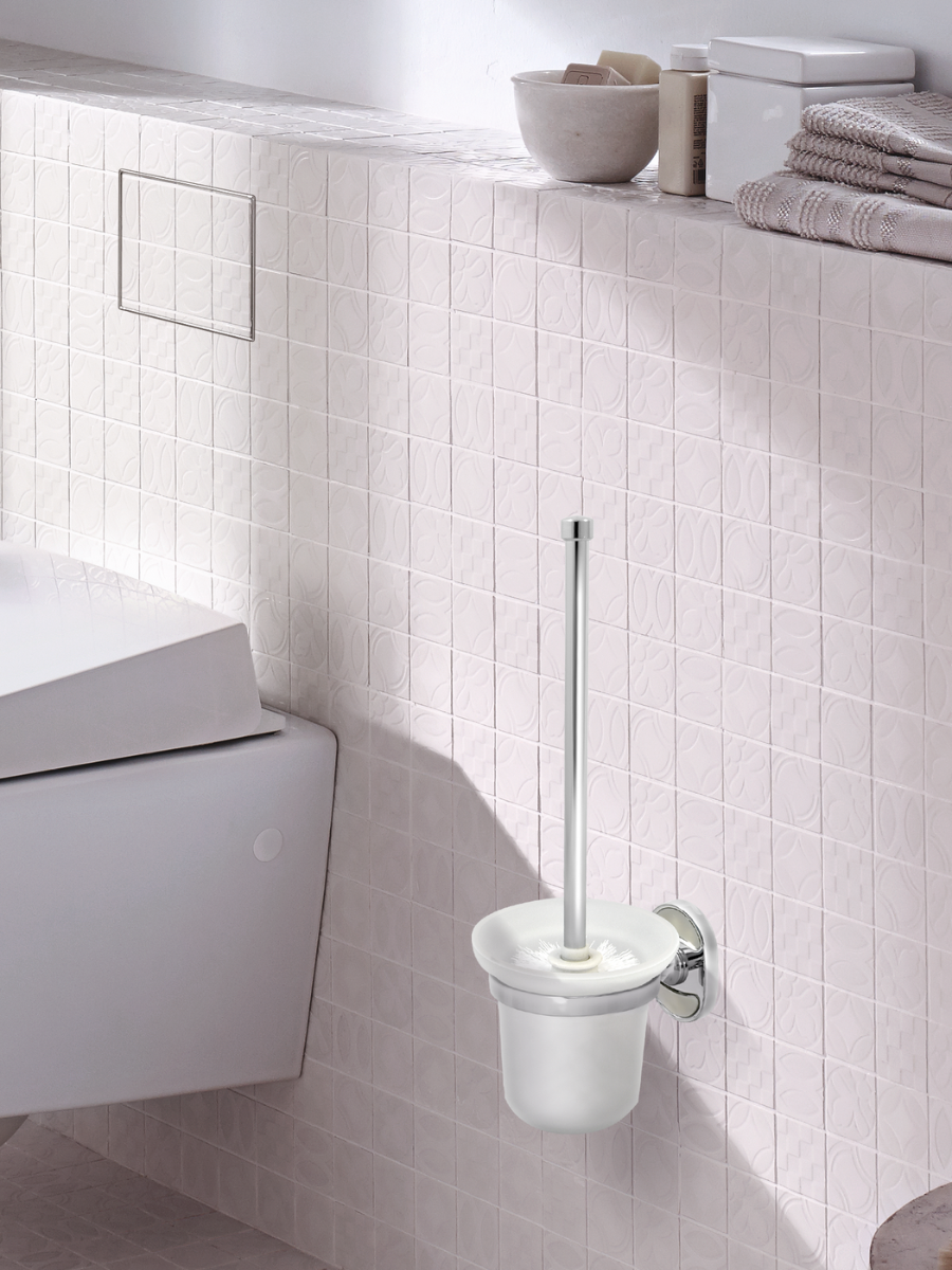 Туалетный ершик "Solinne", хром, стекло-сатин, Коллекция Element — фото 1