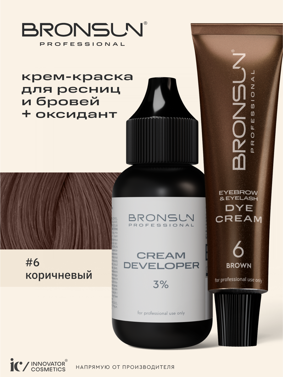 Набор крем - краска для бровей: коричневый + оксидант