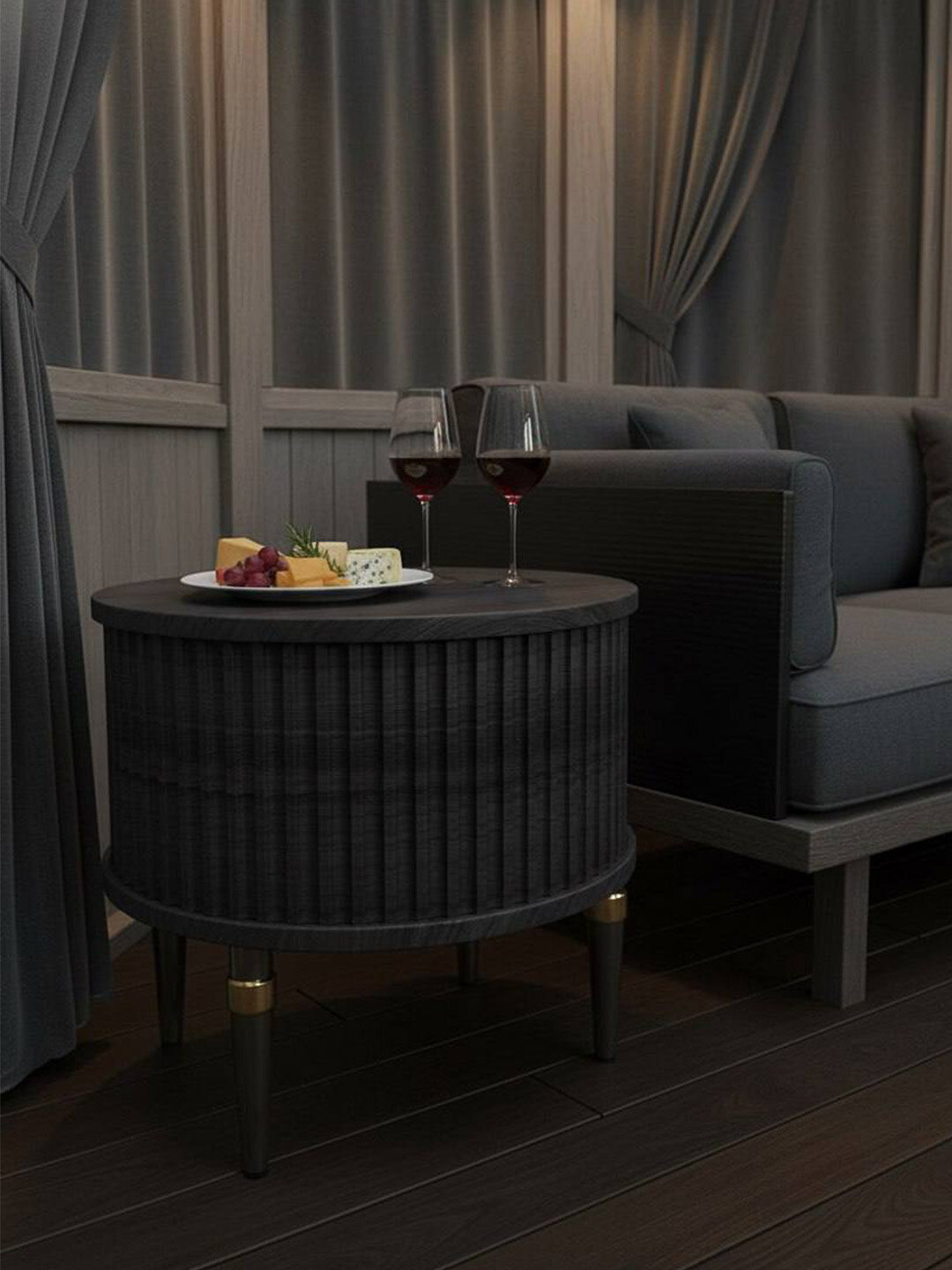 Прикроватная тумба с округлой формой