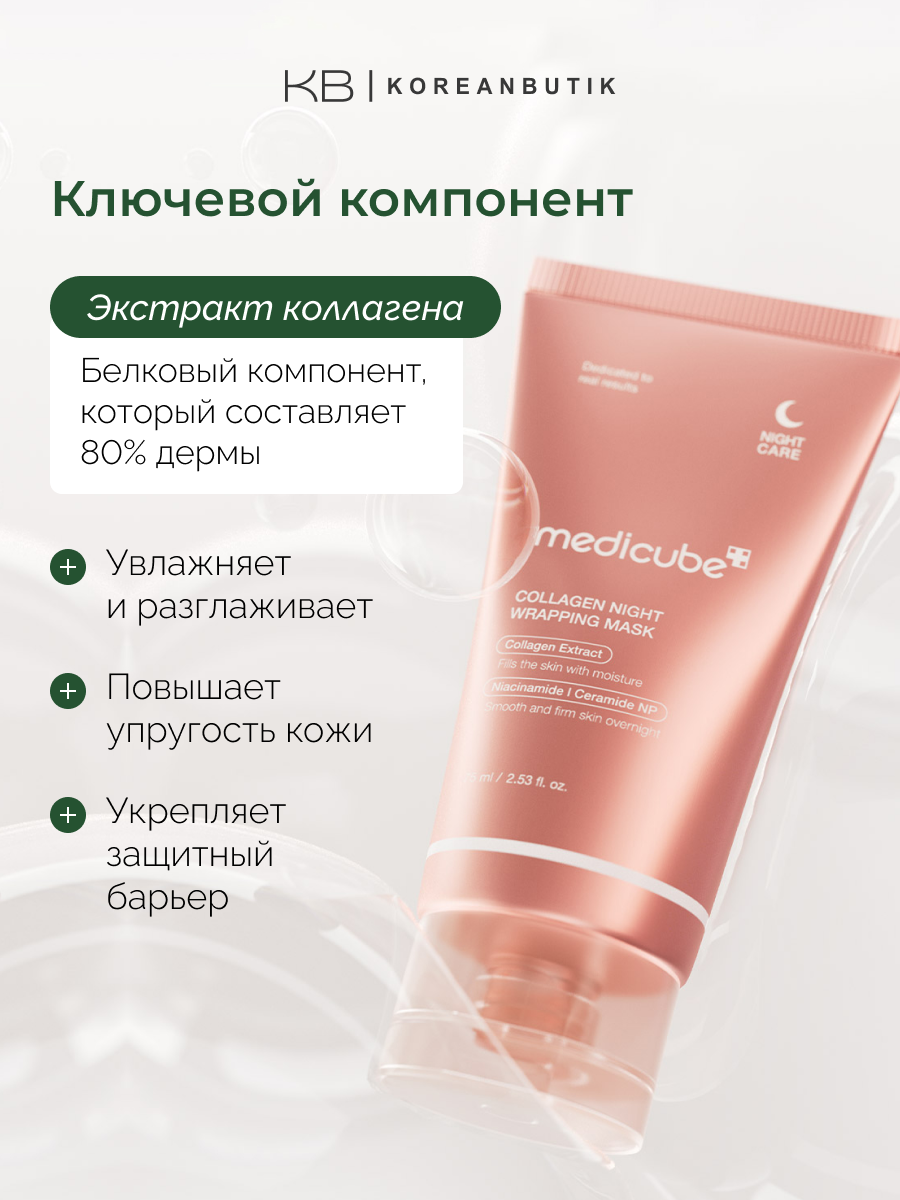 Ночная маска-плёнка для лица с коллагеном Medicube Collagen Night Wrapping Mask 75 ml — фото 1