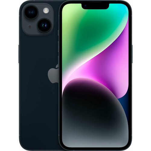 Смартфон Apple iPhone 14 256 ГБ, Dual: nano SIM + eSIM, тёмная ночь