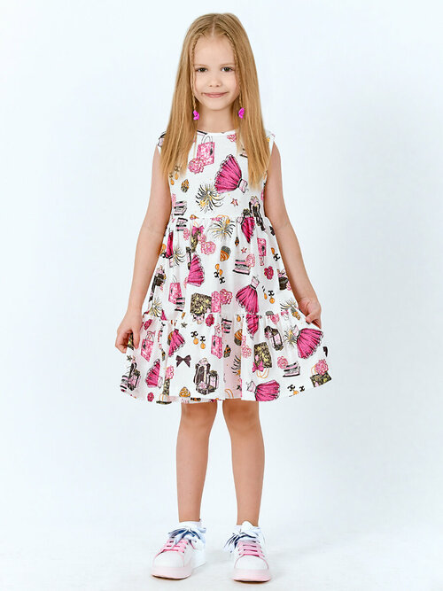 Платье KETMIN, размер 128, розовый, белый