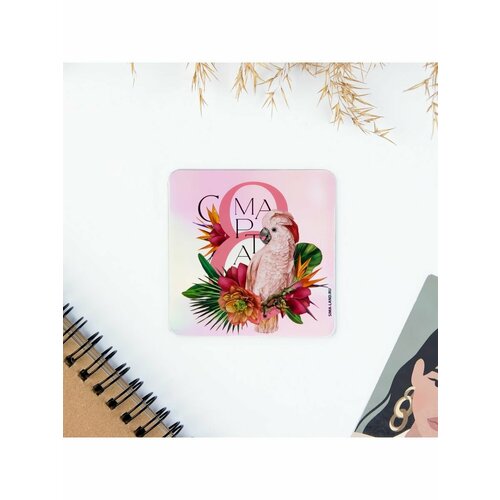 Магнит на холодильник Попугай голография 7 х 7 см