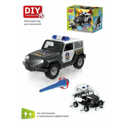 Конструктор Машина Внедорожник Полиция (свет, звук) DIY Toy 1372
