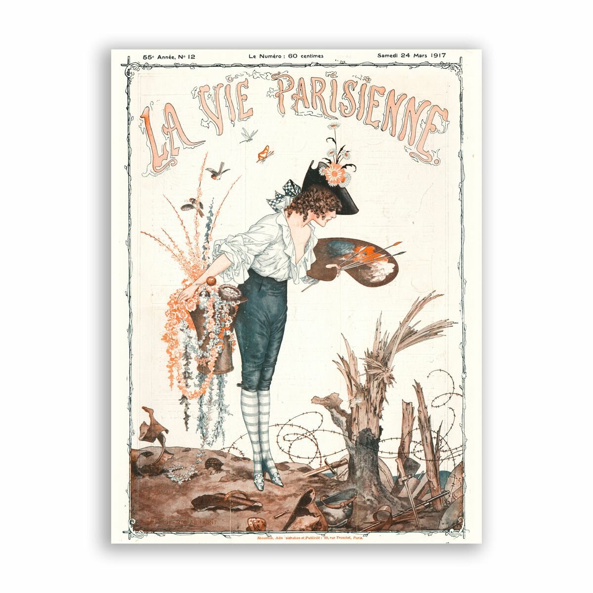 Постер на бумаге в стиле Пин-ап / La Vie Parisienne / Размер 30 x 40 см