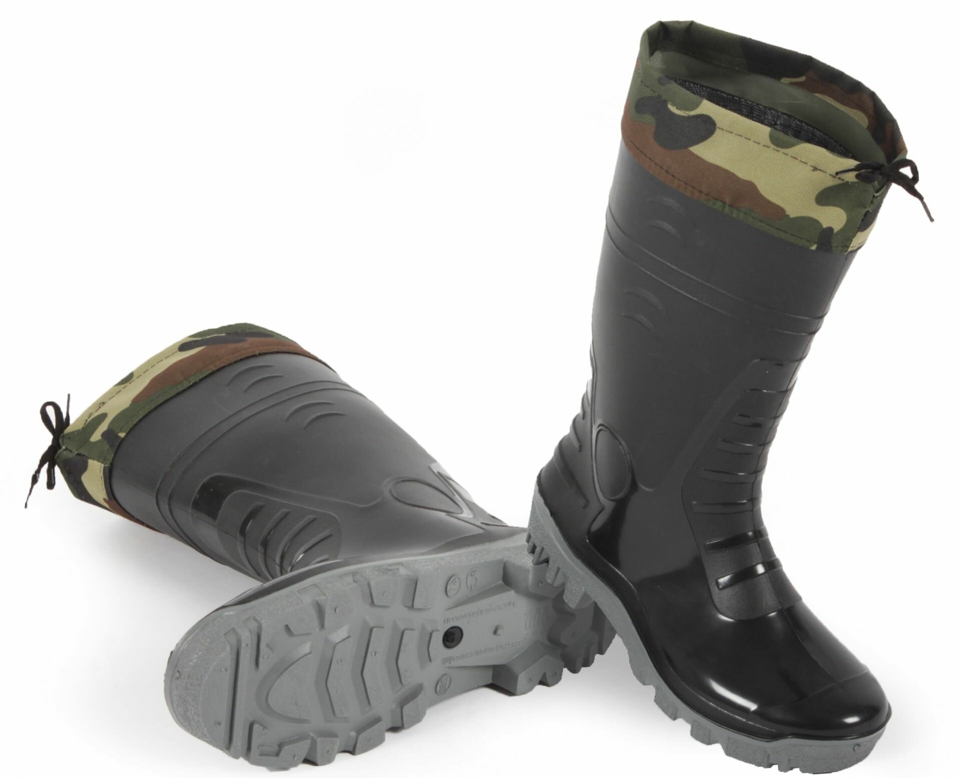 фото Сапоги мужские ПВХ двухкомпонентные с надставкой, черный, 41