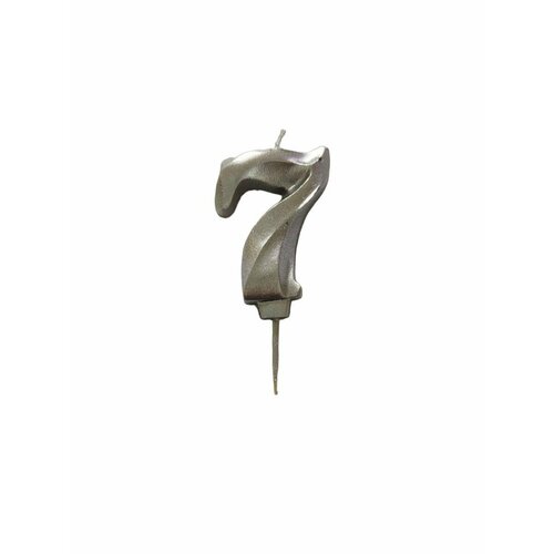 Свеча в торт на шпажке Цифра 7 Театральная Серебро 229₽