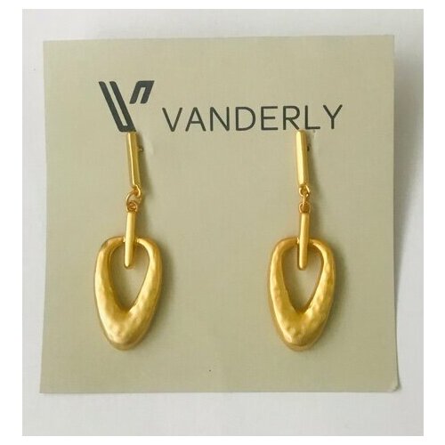 Серьги пусеты Kedem Золотые капли, размер 50 мм, золотой