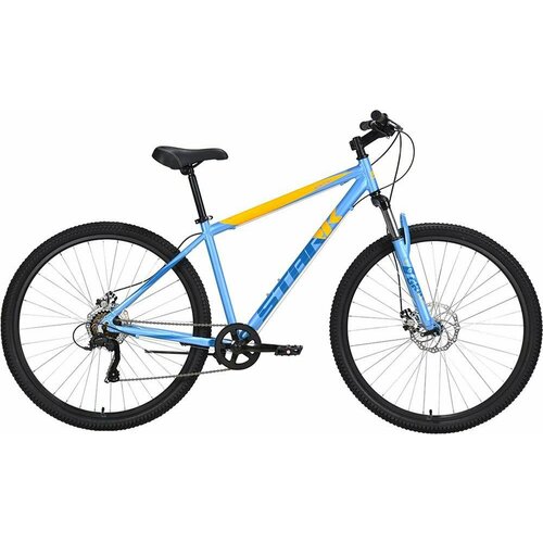 Велосипед Stark Respect 29.1 D Microshift голубой металлик/синий/оранжевый 22 HQ-0009975