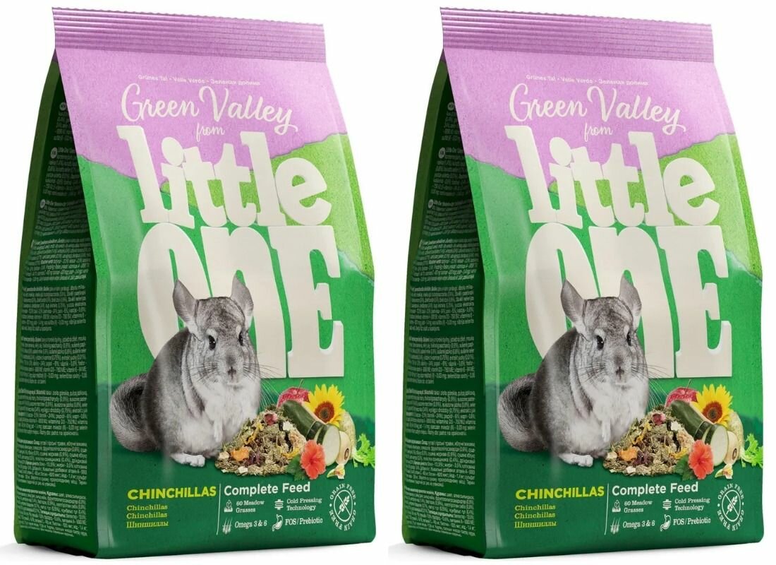 Little One Корм сухой для шиншилл Green Valley из разнотравья 750 г 2 уп