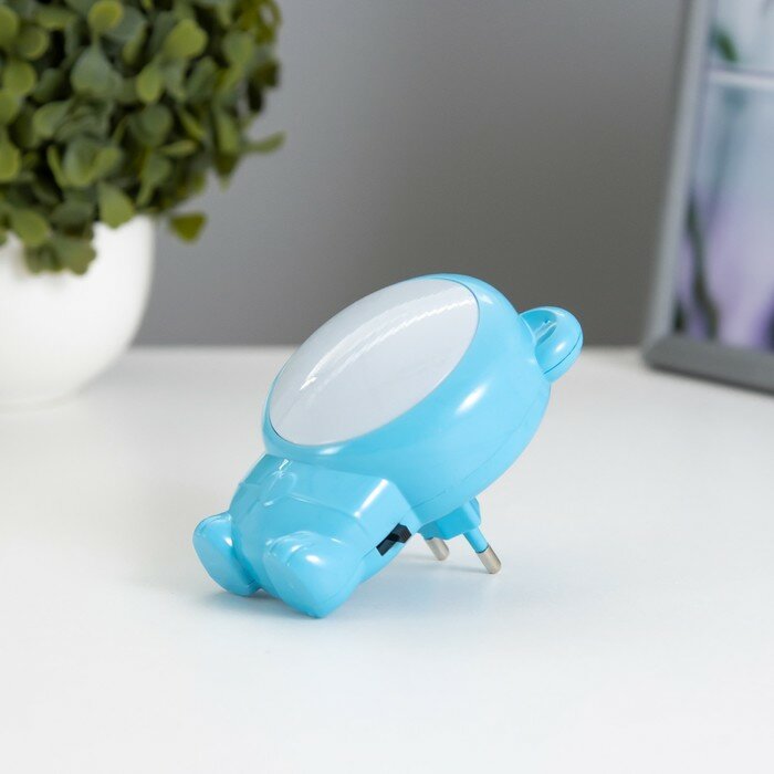 RISALUX Ночник "Мишка" LED голубой 7х6,5х10 см