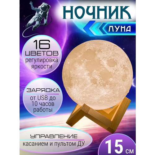Светильник ночник луна прикроватный в детскую комнату 950₽