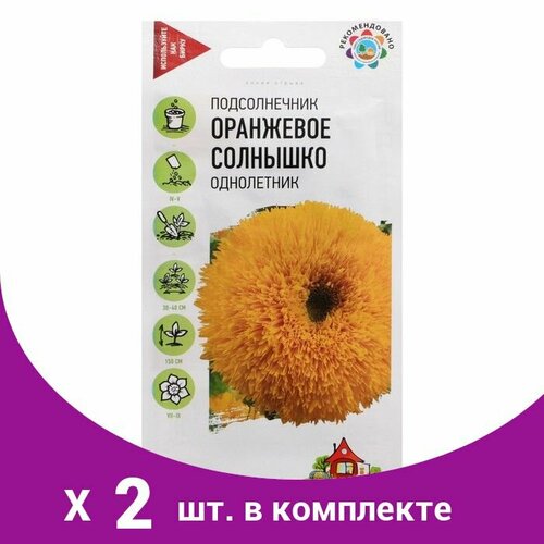 Семена Подсолнечник декоративный 'Оранжевое солнышко', 0,5 г (2 шт) семена подсолнечник красно солнышко