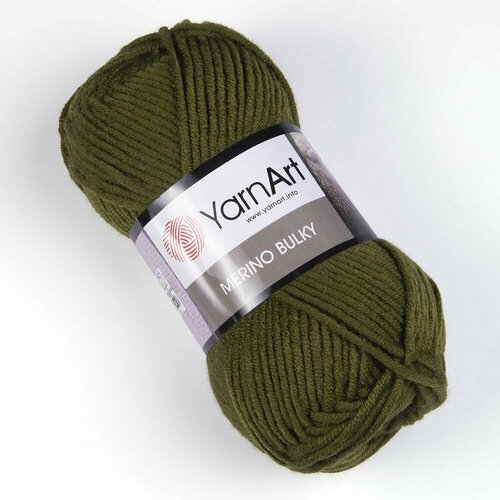 Пряжа Merino Bulky (YarnArt), т. зеленый - 530, 30% шерсть, 70% акрил, 5 мотков, 100 г, 100 м.