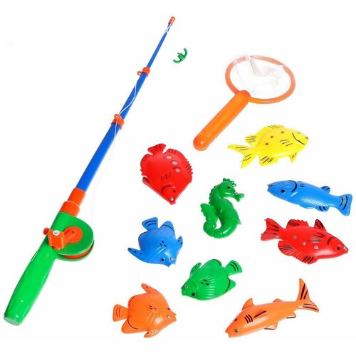 Набор игрушек для ванны Весёлая рыбалка, рыбалка для детей, детские развивающие игрушки для купания, 9 рыбок, сачок и удочка, цвета микс мягкий ластик 30 шт milan technick 630 3 9 х 1 9 х 0 9 см cpm630 белый