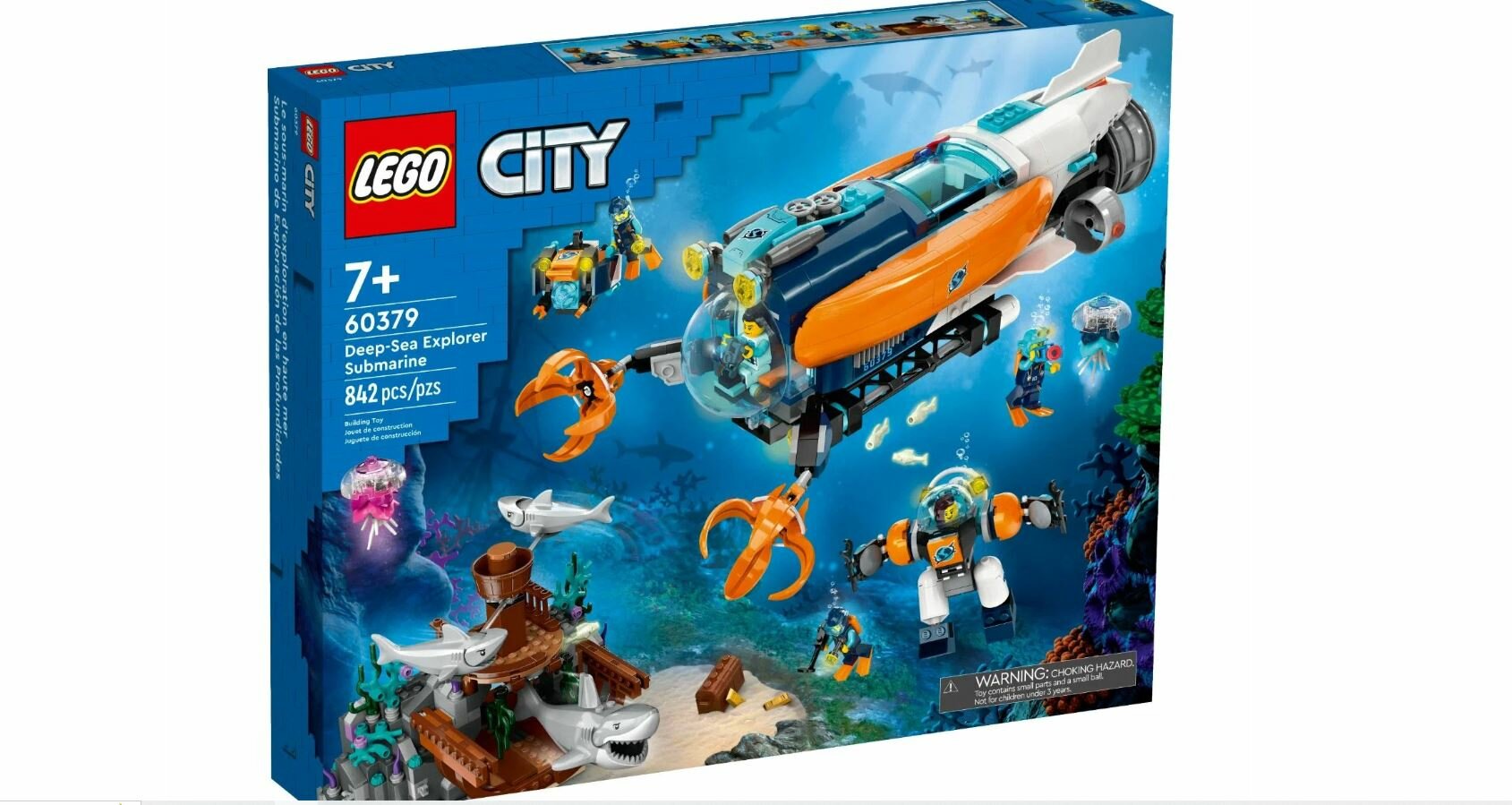 Конструктор LEGO City 60379 Deep-Sea Explorer Submarine, 842 дет.