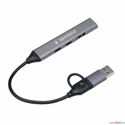 Gembird UHB-C444 USB-хаб (концентратор) разветвитель usb gembird uhb u2p7 02 выключатель питание usb 2 0 7 портов uhb u2p7 02