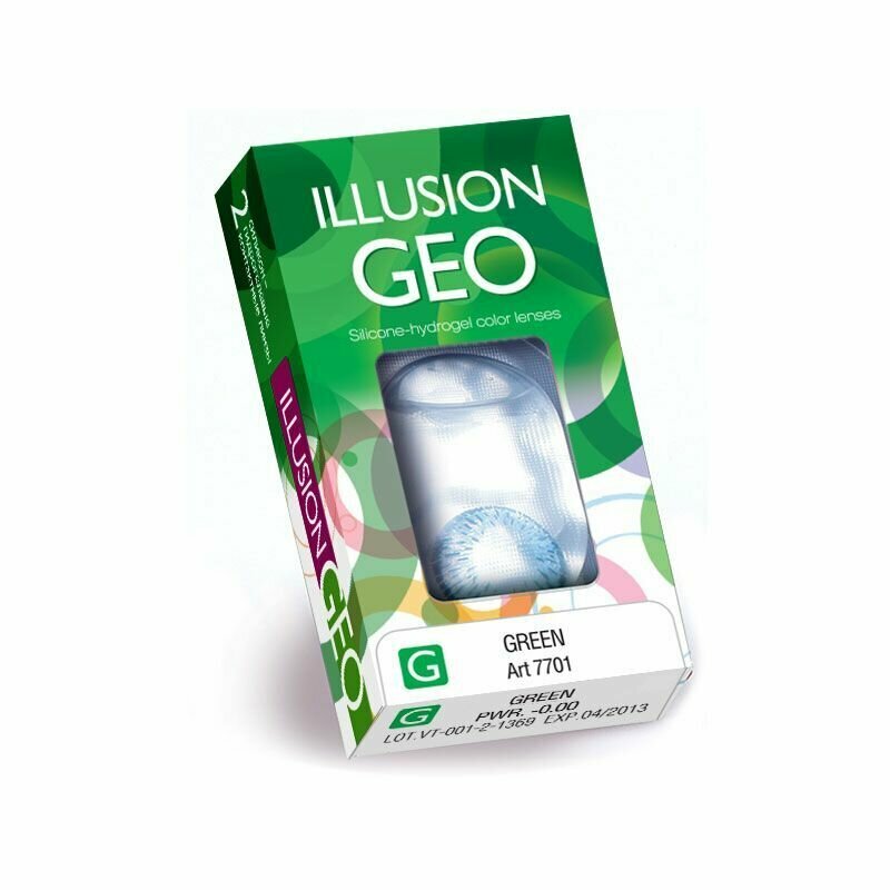 ILLUSION цветные контактные линзы Geo (2 шт.) 8.6 -1.50 Nature blue