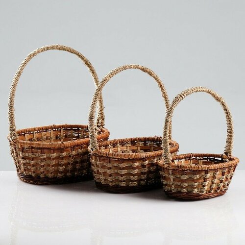 Набор корзин 3 шт 31261237 26221134 2318930 см ротанг 3503₽
