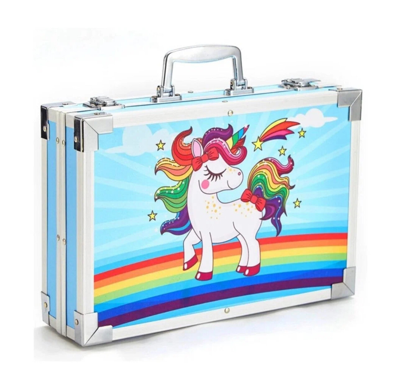 Набор для рисования и творчества в чемодане Единорог, 145 предметов (Пони голубой)