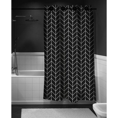 Штора для ванной комнаты My Space 180х240 Geometry Black 1550₽