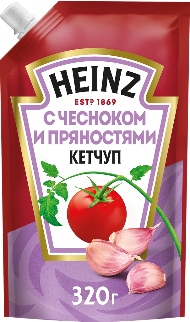 Кетчуп HEINZ с чесноком и пряностями, 320г