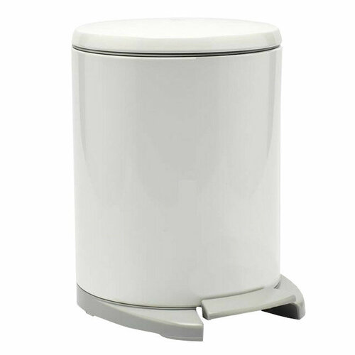 Контейнер для мусора prima nova cigo 6л круглый soft close с педалью нерж сталь белыйсерый 10173₽