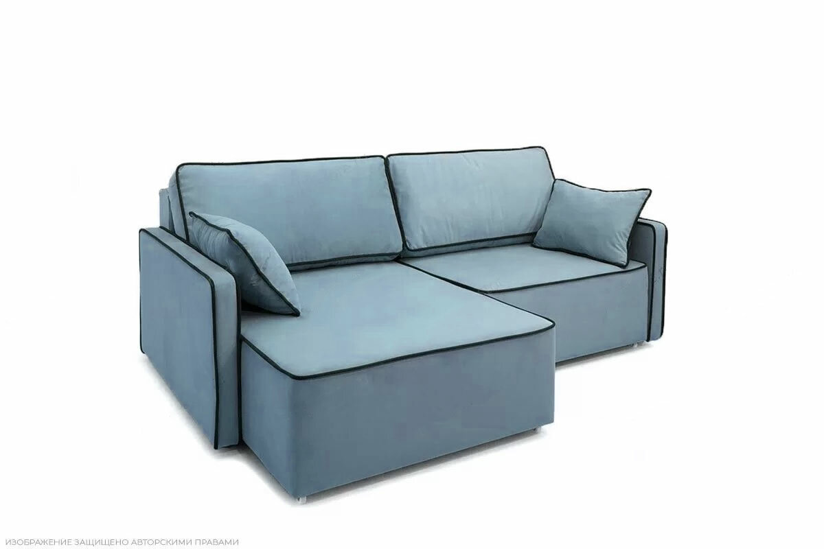 Угловой диван "Кельвин" - еврокнижка голубой