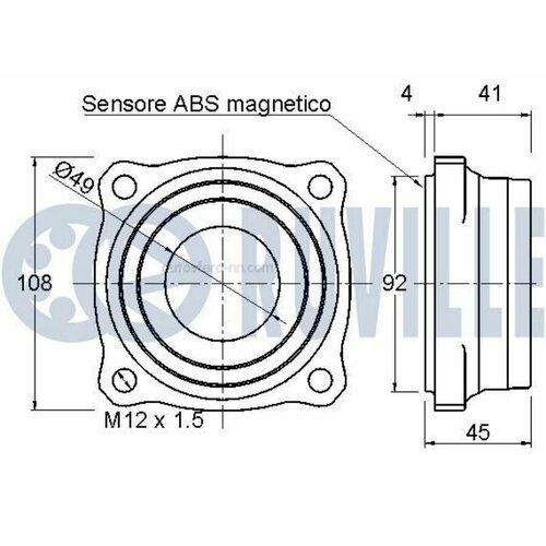 RUVILLE 221609 221609-RV_к-кт подшипника ступицы задней!\ BMW F07/F10 530d/535i/550i 09>