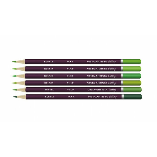 Vista-Artista Набор цветных карандашей Vista Artista Gallery зелёные оттенки, 6шт
