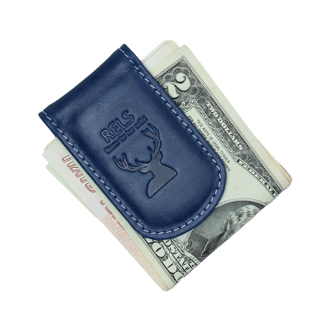 Зажим для купюр RELS, фактура гладкая, синий — фото 1