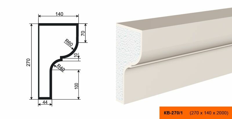 Lepninaplast КВ-270/1 фасадный карниз из пенополистирола