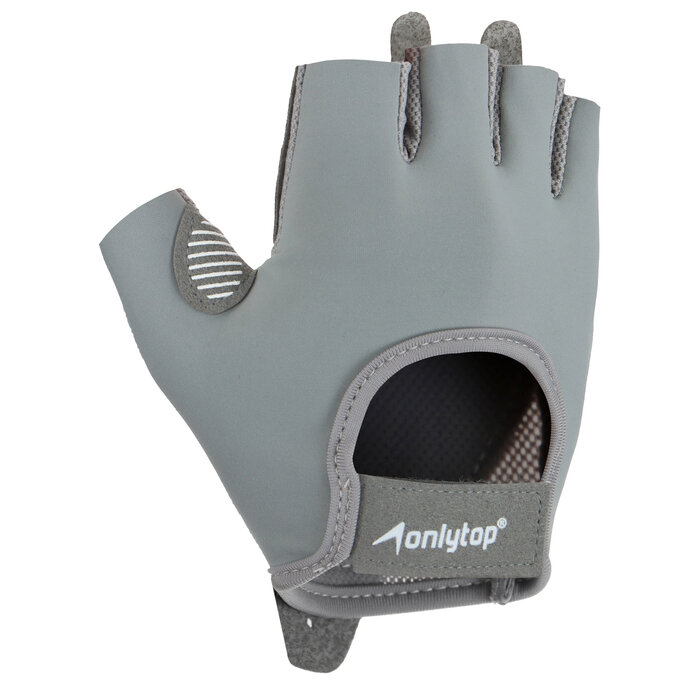 фото Перчатки для фитнеса ONLYTOP, р. M, цвет серый