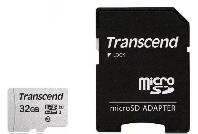 Карта памяти Transcend microSDHC 300S Class 10 UHS-I U1 (95/45MB/s) 32GB + ADP