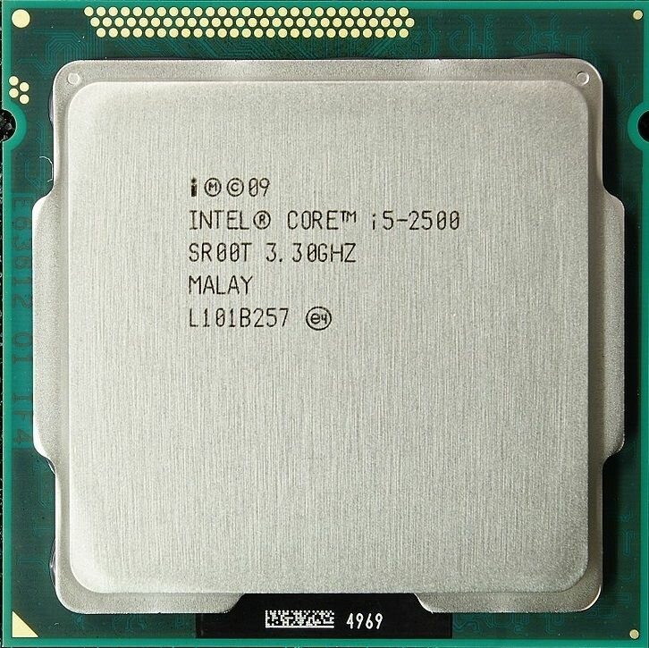 Процессор Intel Core i5 2500 сокет 1155 4 ядра 3,3 ГГц 95 Вт Комплектация BOX с кулером ID-COOLING SE-802-SD V3 BOX