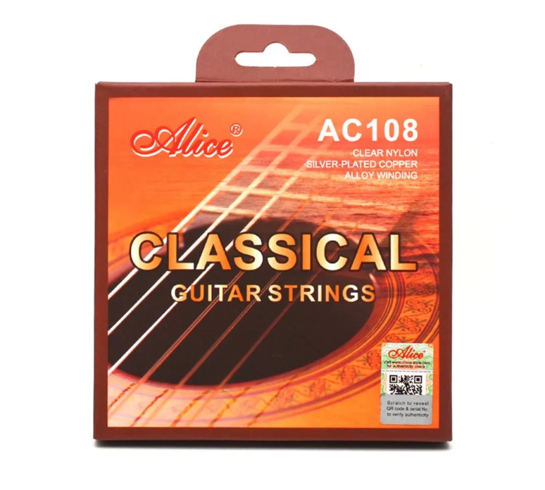 Комплект струн для классической гитары Alice AC108-N, нейлон, посеребренная медь
