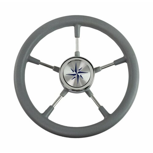 Рулевое колесо RIVA RSL обод серый, спицы серебряные д. 320 мм колесо рулевое riva rsl 360 мм обод серый спицы серебрянные