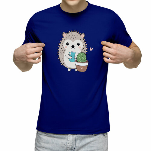 Футболка Us Basic, размер M, синий мужская футболка ежик с арбузиком и маки m черный
