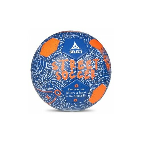 67979-96711 Мяч футбольный SELECT Street Soccer, 0955265226, размер 4.5, 32 панели, ПУ, машинная сшивка, синий-оранжевый