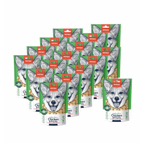 Wanpy Dog Сублимированное лакомство для собак "Курица и фрукты" 40 г х 16 шт.