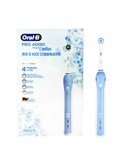 Ультразвуковая электрическая зубная щетка Oral B Pro 4000 3D Smartseries, голубой